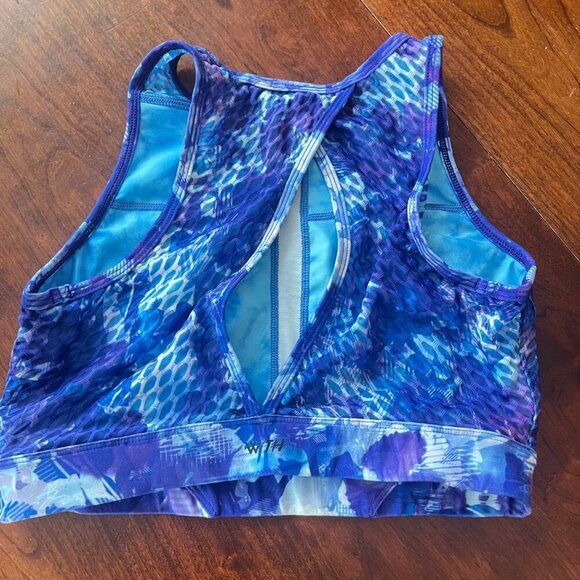 Wear it To Heart x Peloton Blue Multicolored Sports Bra Sz. M - Picture 2 of 6